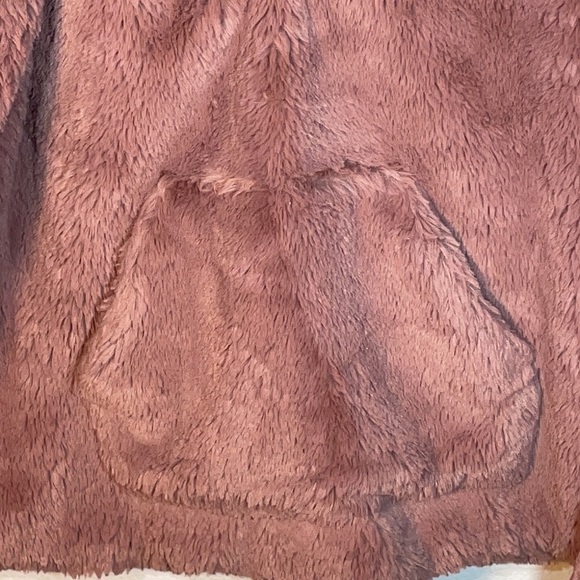 Listicle 1/4 zip Faux fur soft pullover popover teddy bear Mauve cozy M - Picture 5 of 11